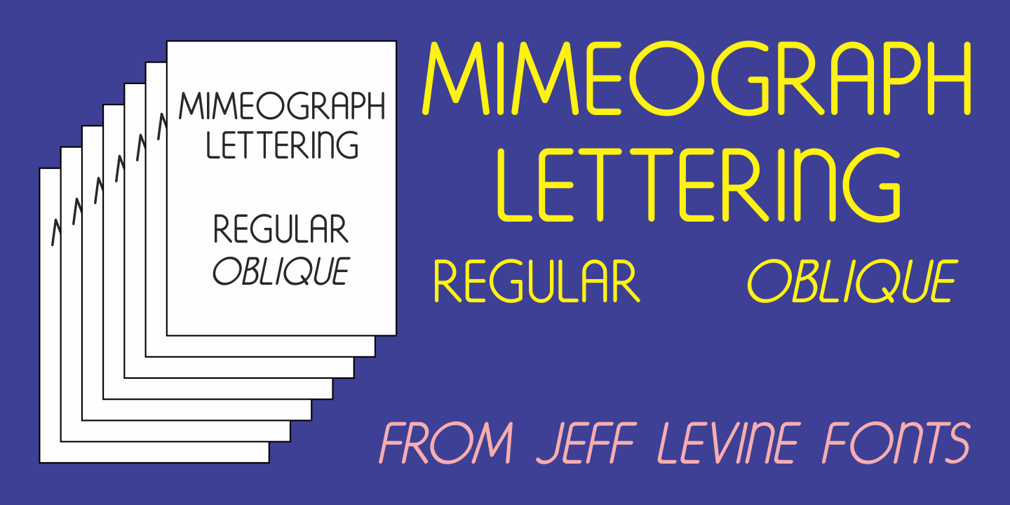 Пример шрифта Mimeograph Lettering JNL #1
